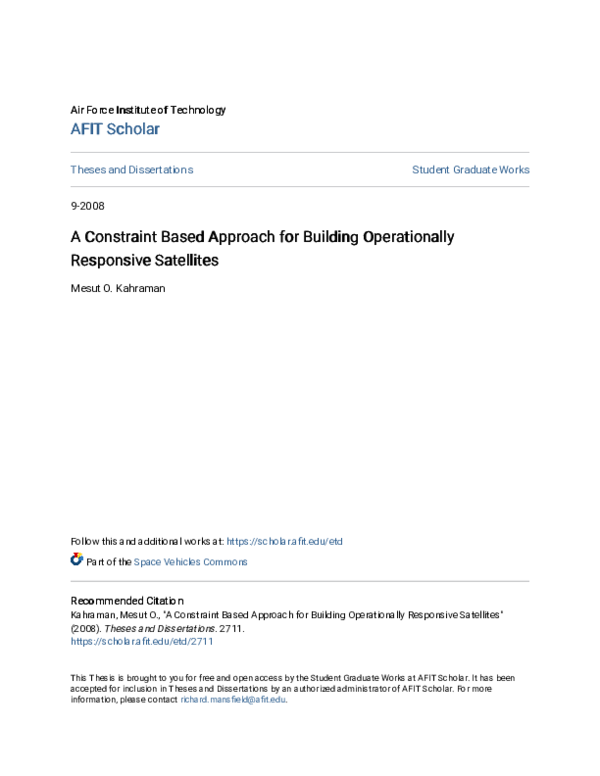 (PDF) A Constraint Based Approach for Building Operationally Responsive ...