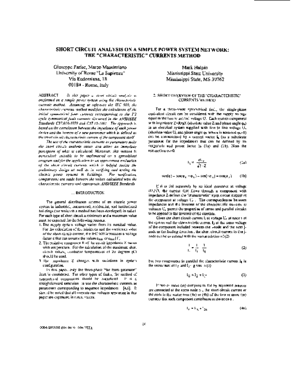 (PDF) Short circuit analysis on a simple power system network the