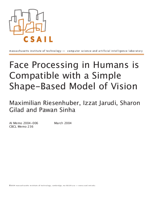 (PDF) Shape-Based Model of Vision