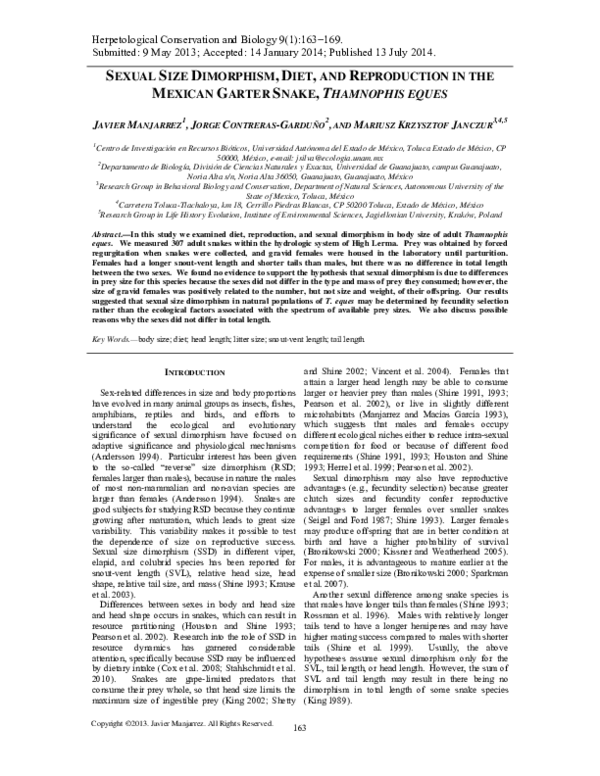 Curated visual reference: Fresh Look at Pdf Sexual Size Dimorphism Diet And Reproduction In The Mexican