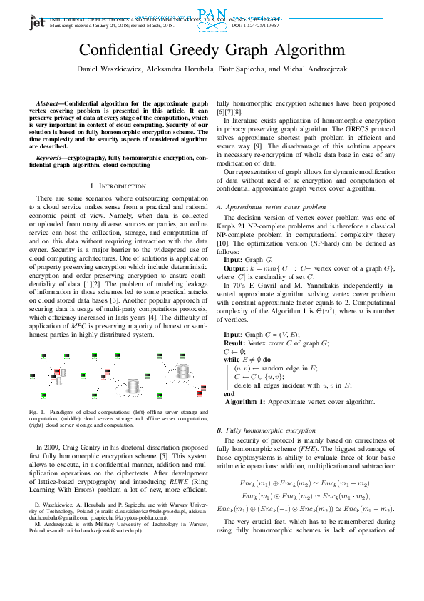 (PDF) Confidential greedy graph algorithm | Piotr Sapiecha and ...