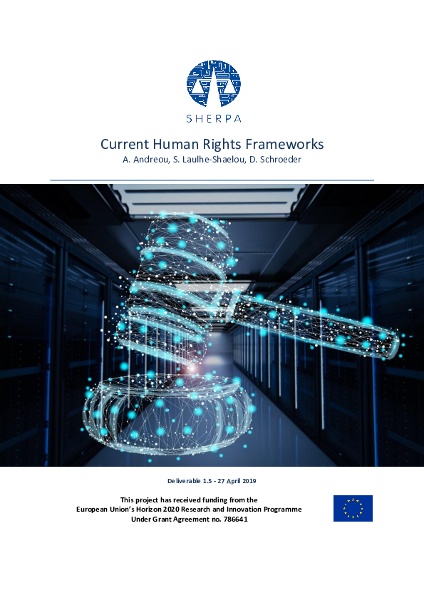 (PDF) Current Human Rights Frameworks (Sherpa project of Smart ...