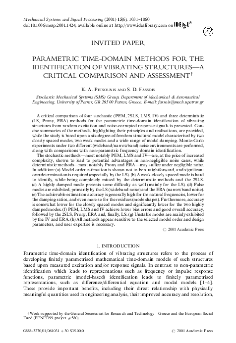 (PDF) Parametric Time-Domain Methods for the Identification of ...