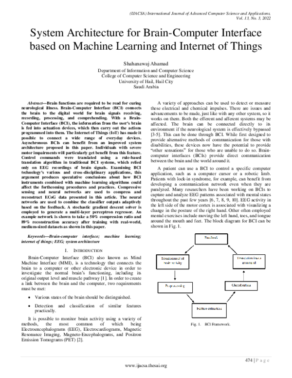 (PDF) System Architecture for Brain-Computer Interface based on Machine ...