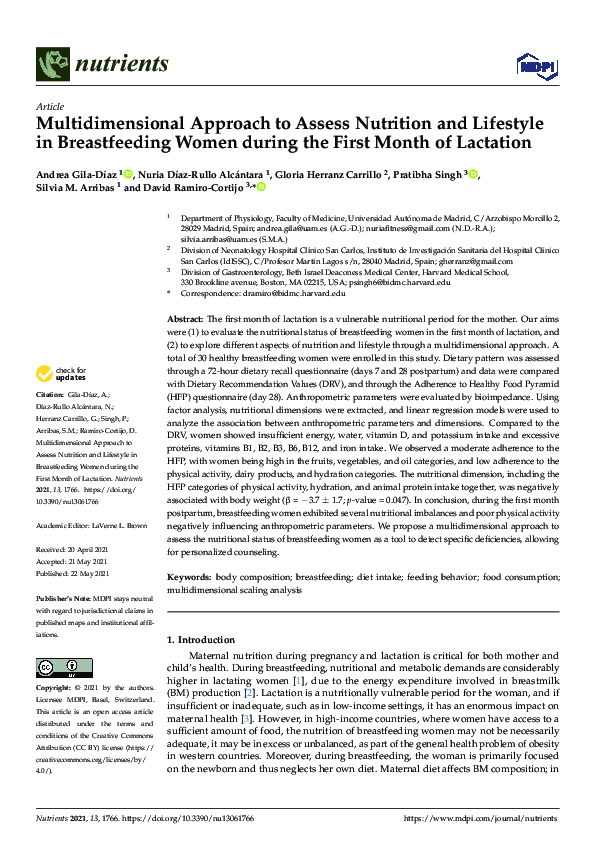 (PDF) Multidimensional Approach to Assess Nutrition and Lifestyle in ...