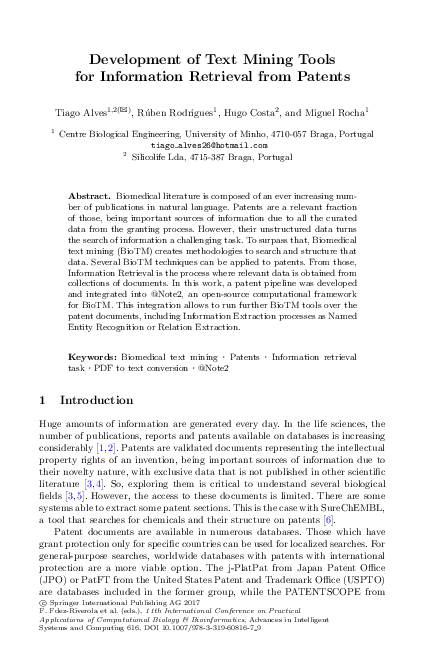 (PDF) Development of Text Mining Tools for Information Retrieval from ...