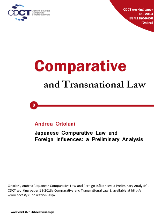 (PDF) Comparative and Transnational Law Japanese Comparative Law and
