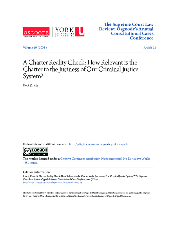 (PDF) A Charter Reality Check: How Relevant is the Charter to the ...