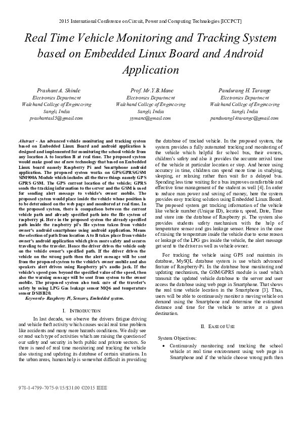 (PDF) Real time vehicle monitoring and tracking system based on ...