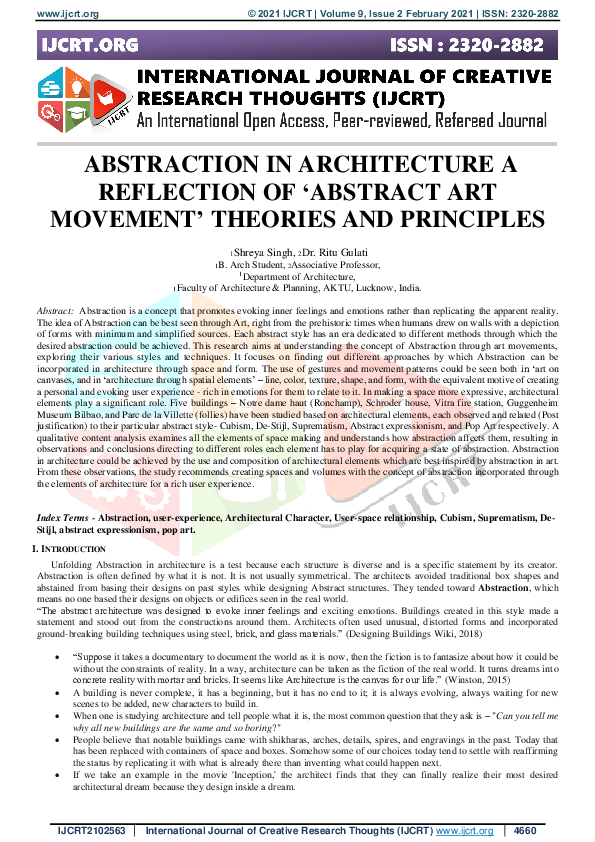 (PDF) Abstraction in Architecture a Reflection of ‘Abstract Art