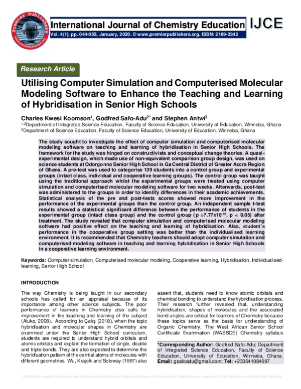 (PDF) Utilising Computer Simulation and Computerised Molecular Modeling ...