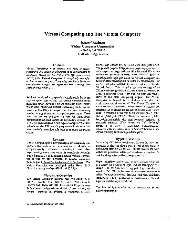 (PDF) Virtual computing and the Virtual Computer | Steve Casselman ...