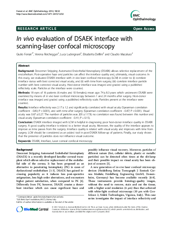 (PDF) In vivo evaluation of DSAEK interface with scanning-laser ...
