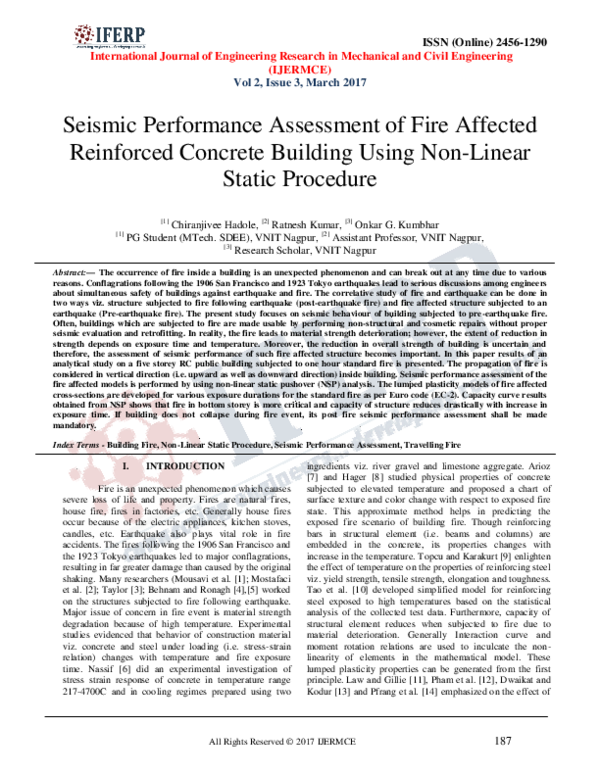 (PDF) Seismic Performance Assessment of Fire Affected Reinforced ...