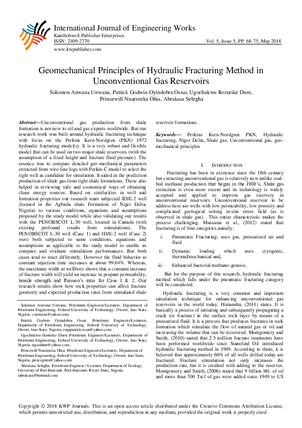 (PDF) Geomechanical Principles of Hydraulic Fracturing Method in