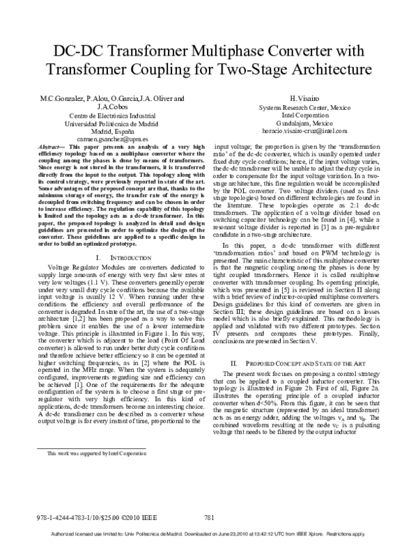 (PDF) DC-DC transformer multiphase converter with transformer coupling ...
