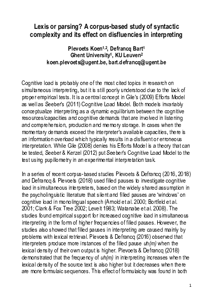(PDF) Lexis or parsing? A corpus-based study of syntactic complexity ...