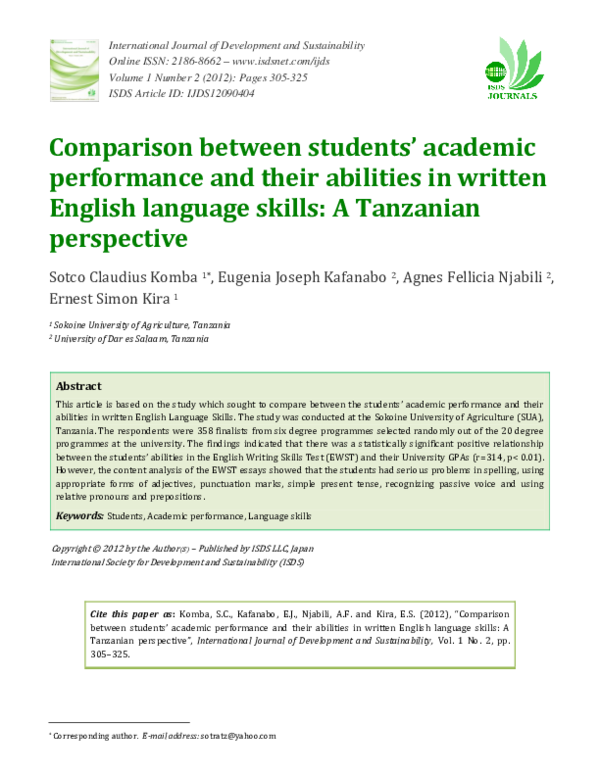 (PDF) Comparison between students' academic performance and their ...