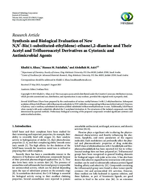 (PDF) Synthesis and biological evaluation of new N,N′-bis(1-substituted ...