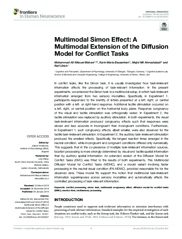 (PDF) Multimodal Simon Effect: A Multimodal Extension of the Diffusion ...