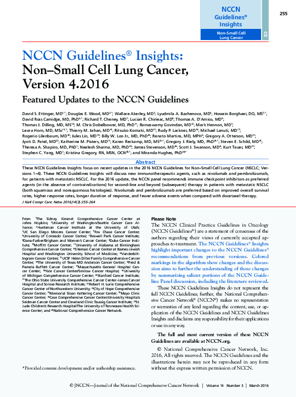 (PDF) NCCN Guidelines Insights: Non–Small Cell Lung Cancer, Version 4.2016