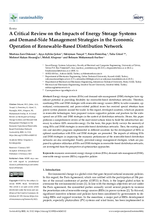 (PDF) A Critical Review on the Impacts of Energy Storage Systems and ...