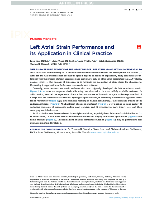 (PDF) Left Atrial Strain Performance and its Application in Clinical ...