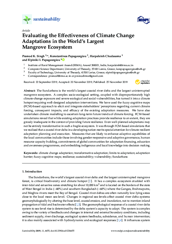 (PDF) Evaluating the Effectiveness of Climate Change Adaptations in the ...