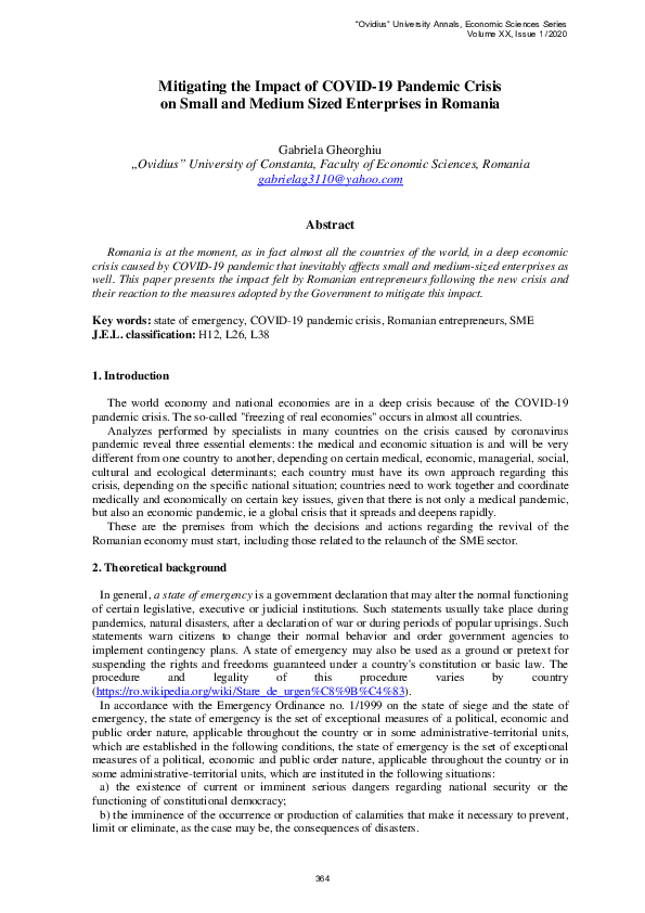 (PDF) Mitigating the Impact of COVID-19 Pandemic Crisis on Small and ...