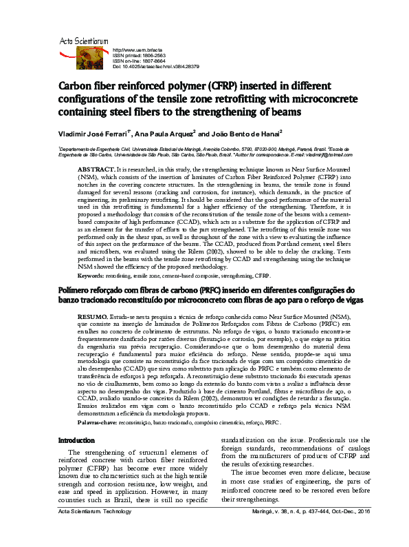 (PDF) Carbon fiber reinforced polymer (CFRP) inserted in different ...