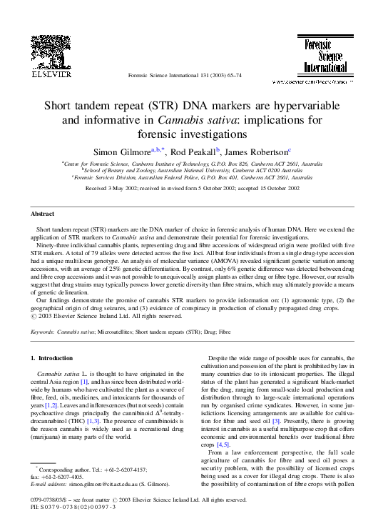 (PDF) Short tandem repeat (STR) DNA markers are hypervariable and ...