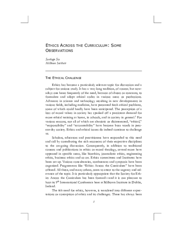 PDF) Ethics Across the Curriculum
