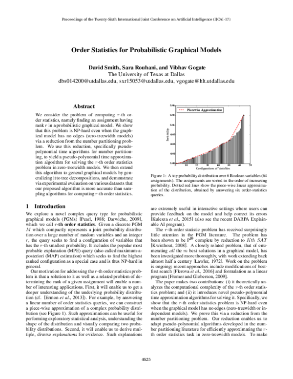 (PDF) Order Statistics for Probabilistic Graphical Models
