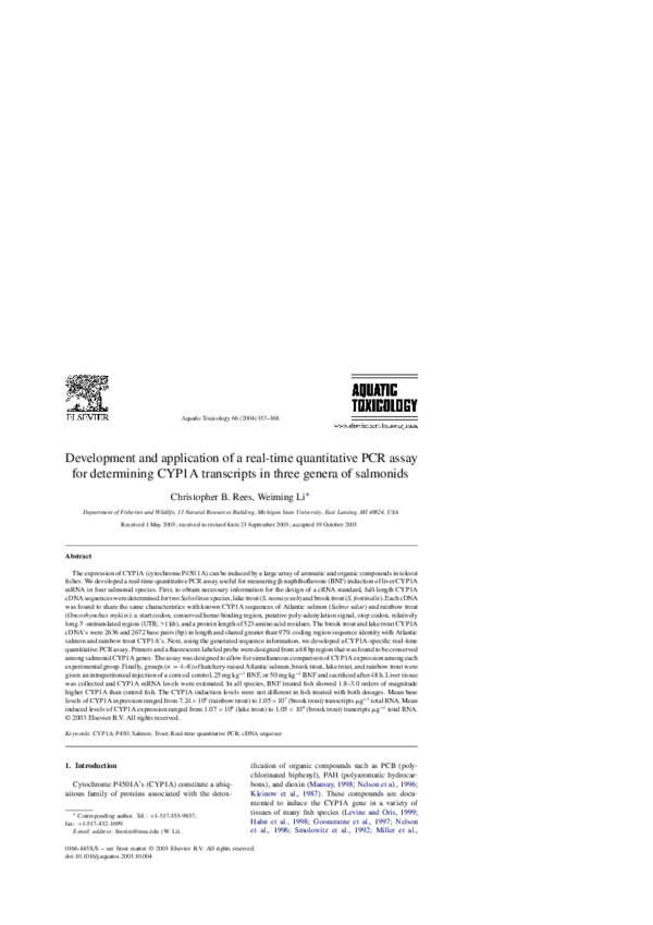 (PDF) Development and application of a real-time quantitative PCR assay ...