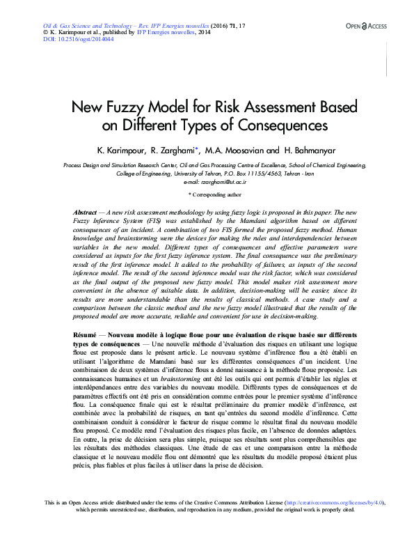(PDF) New Fuzzy Model for Risk Assessment Based on Different Types of ...