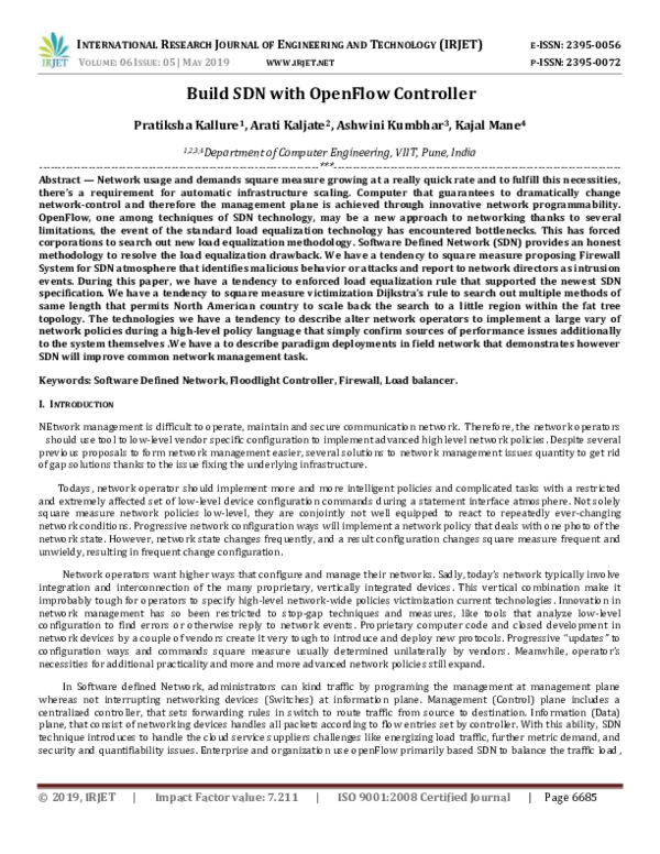 (PDF) Build SDN with OpenFlow Controller