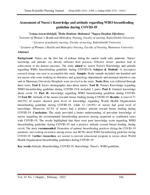 (PDF) Assessment of Nurse's Knowledge and attitude regarding WHO ...
