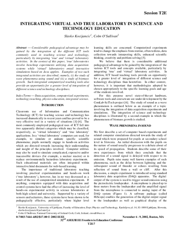 (PDF) Integrating virtual and true laboratory in science and technology ...