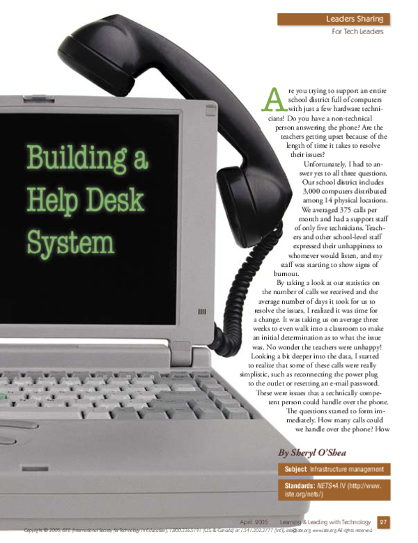 (PDF) Building A Help Desk System