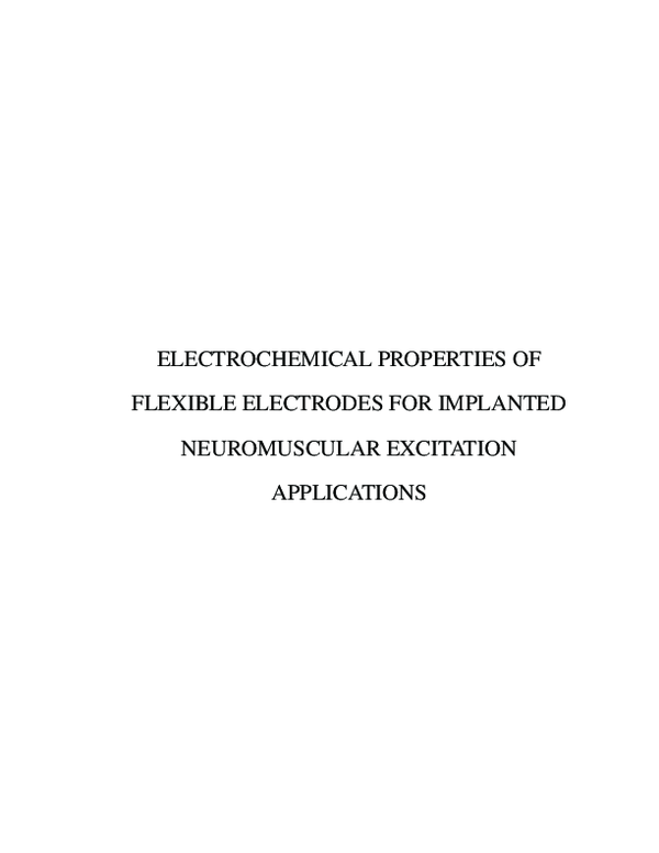 (PDF) Electrochemical Properties of Flexible Electrodes for Implanted ...