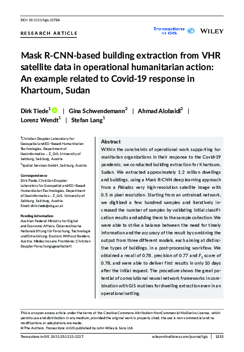 (PDF) Mask R‐CNN‐based building extraction from VHR satellite data in ...