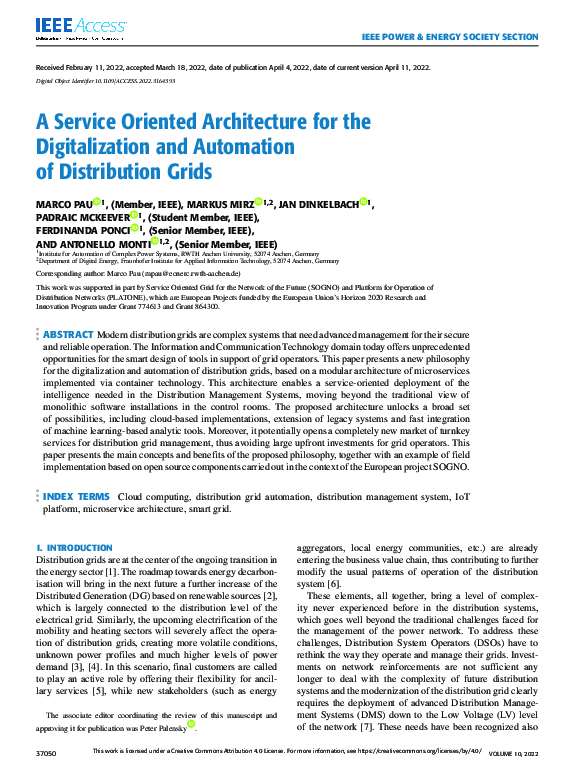 (PDF) A Service Oriented Architecture for the Digitalization and ...