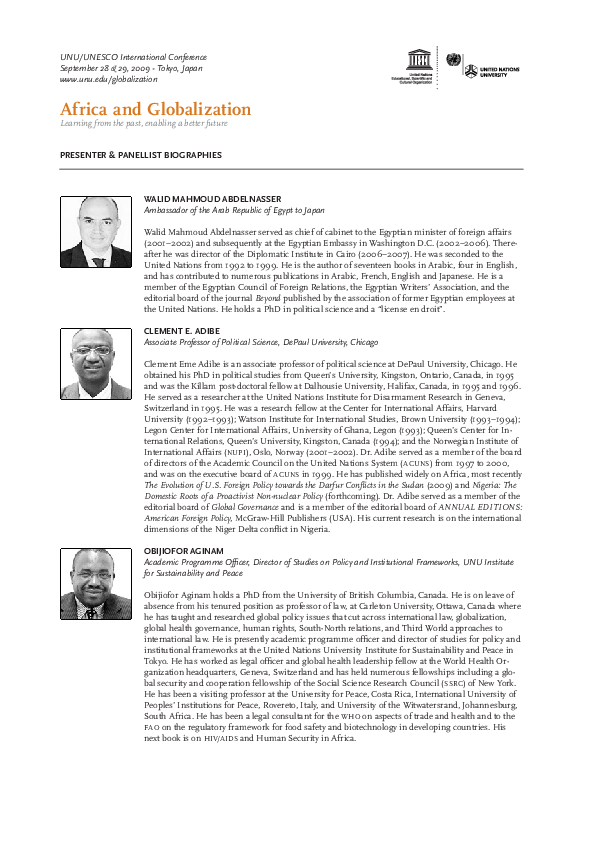 (PDF) Africa and Globalization