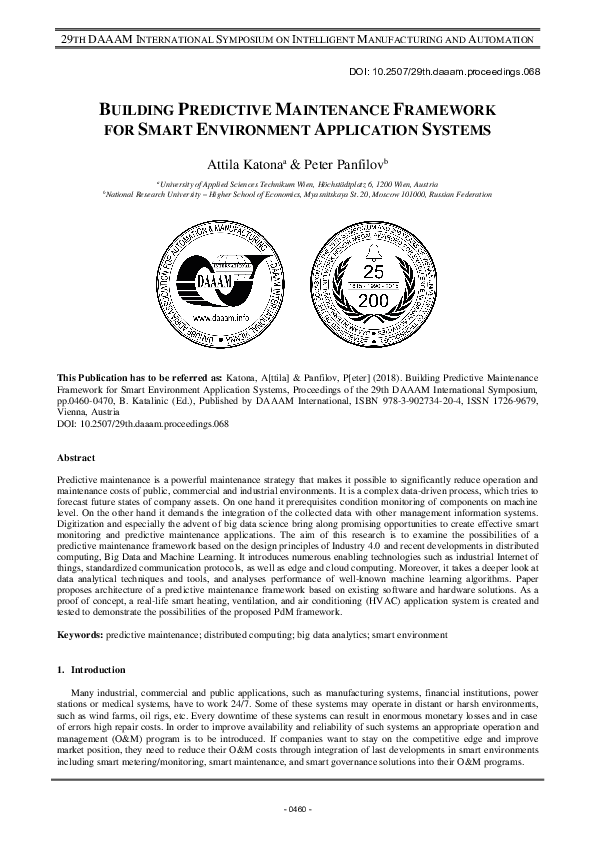 (PDF) Building Predictive Maintenance Framework for Smart Environment ...
