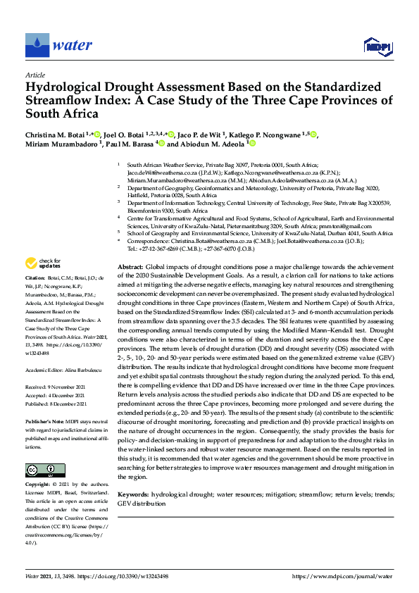 (PDF) Hydrological Drought Assessment Based on the Standardized ...
