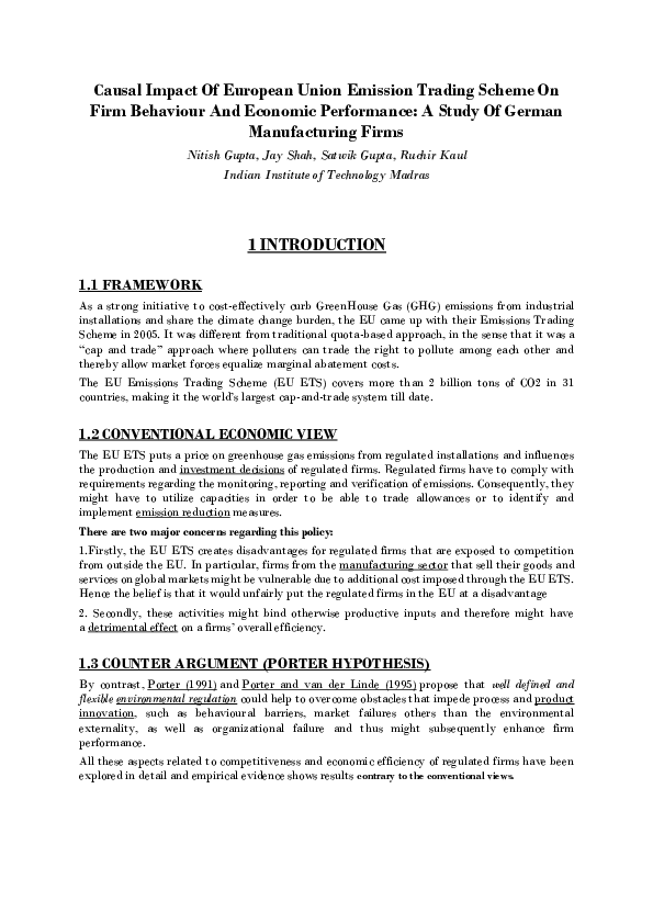 (PDF) Causal Impact Of European Union Emission Trading Scheme On Firm ...