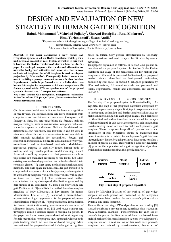 (PDF) Design and Evaluation of New Strategy in Human Gait Recognition