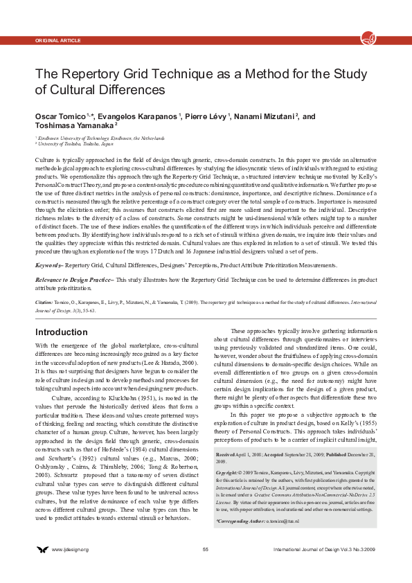 (PDF) The repertory grid technique as a method for the study of ...
