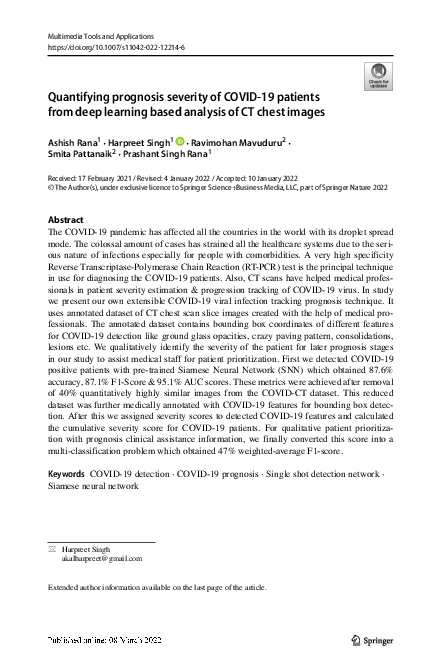 (PDF) Quantifying prognosis severity of COVID-19 patients from deep ...