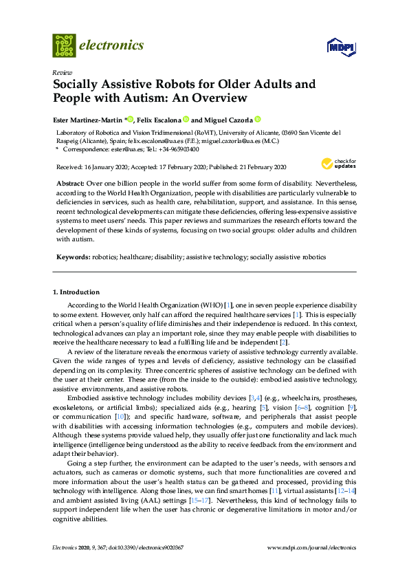 (PDF) Socially Assistive Robots for Older Adults and People with Autism ...